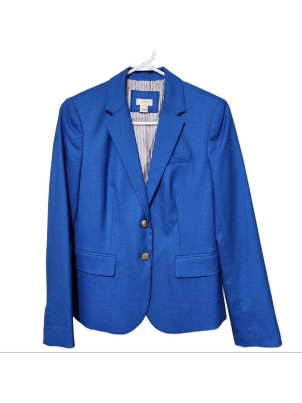 J. Crew Schoolboy Blazer Cobalt Royal Blue Gold Button Lined Jacket Size 0​